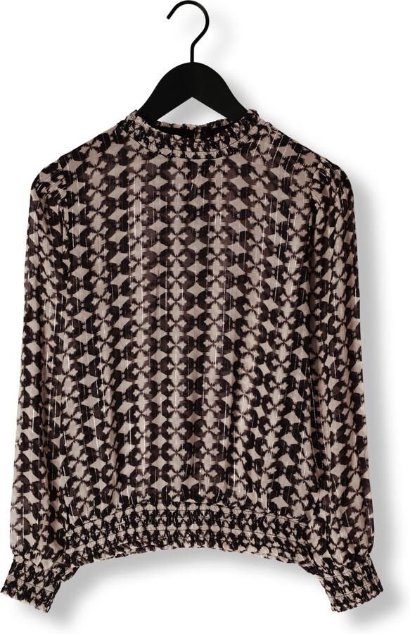 Aaiko semi-transparante top met all over print ecru zwart - Foto 3