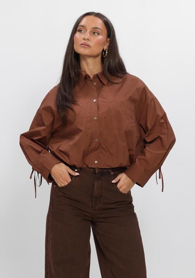 AAIKO Dames Blouses Mikkie Strass Co 518 Bruin