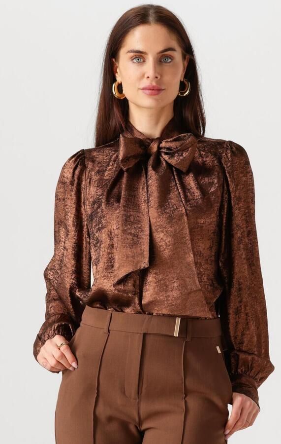 AAIKO Dames Blouses Quinty Bow Pes 509 Brons - Foto 4