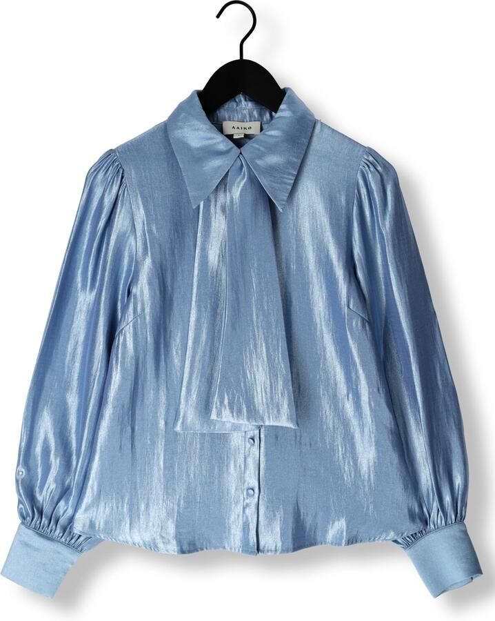 AAIKO Dames Blouses Veronne Tie Shimm Ray 517 2 Donkerblauw
