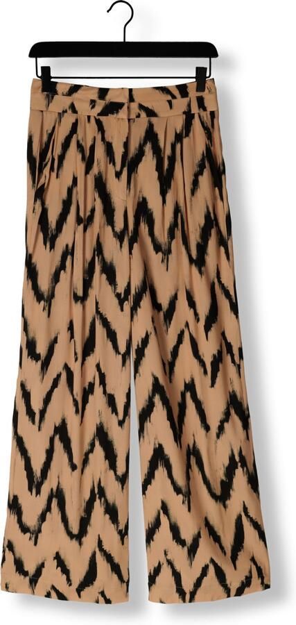 Aaiko high waist straight fit pantalon met all over print ecru zwart - Foto 2