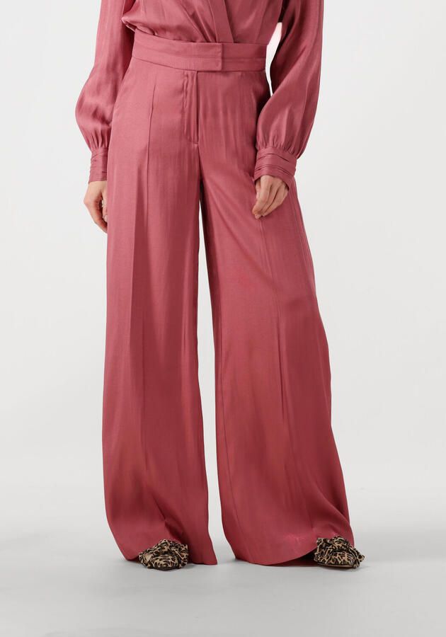 Aaiko wide leg high waist casual broek oudroze - Foto 4