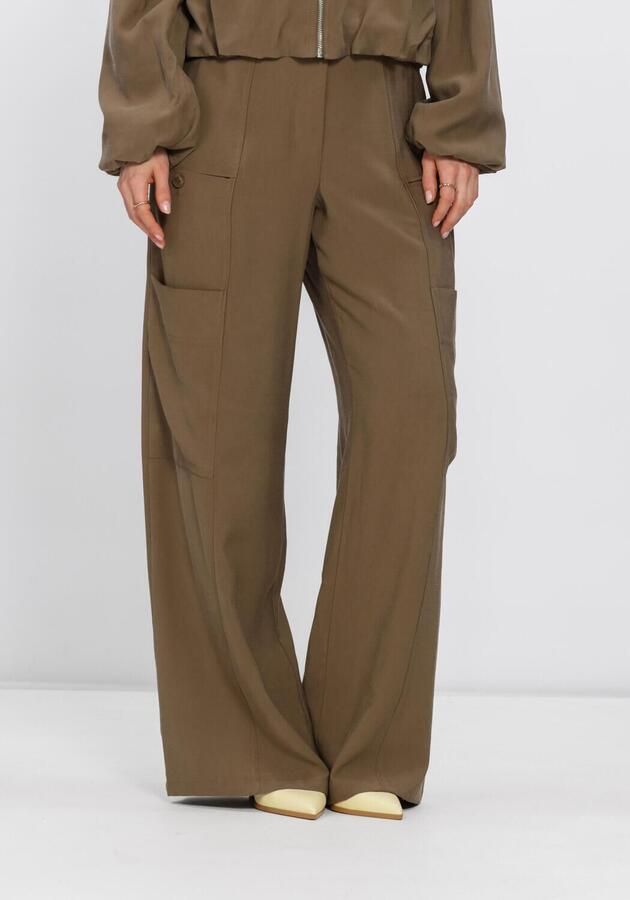 Aaiko relaxed regular waist casual broek bruin