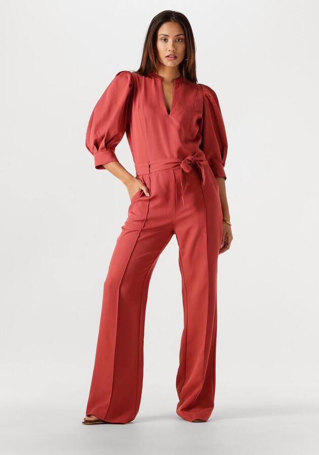 Aaiko Jumpsuit met strikceintuur Hellen rood