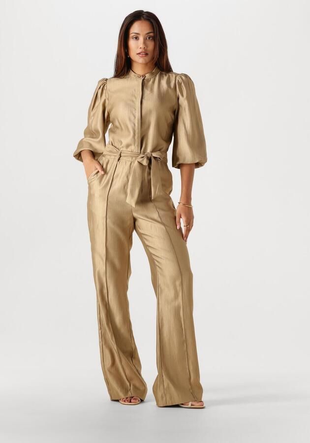 Aaiko Viscose jumpsuit met strikceintuur Katy groen