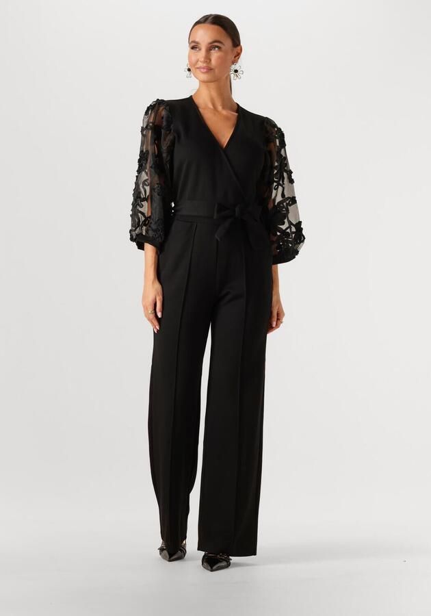 Aaiko Jumpsuit met geborduurde mouwen Lizeth zwart - Foto 4