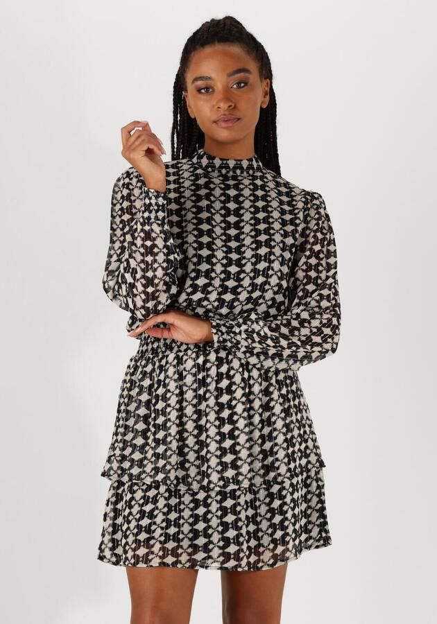 AAIKO Dames Jurken Gabry Ikat Dot Vis 515 Zwart - Foto 4