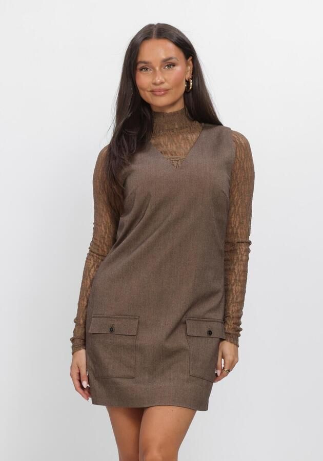 AAIKO Dames Jurken Rivane Tweed Vis 518 Bruin