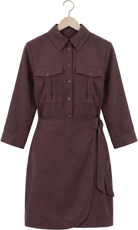 AAIKO Dames Jurken Yven Twill Ten 545 Bordeaux - Foto 4