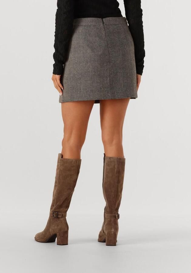 Aaiko wollen gestreepte mini rok met pailletten grijs - Foto 2