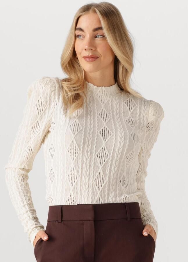 AAIKO Dames Tops & T-shirts Ivona Argyle Pes 133 Gebroken Wit - Foto 4