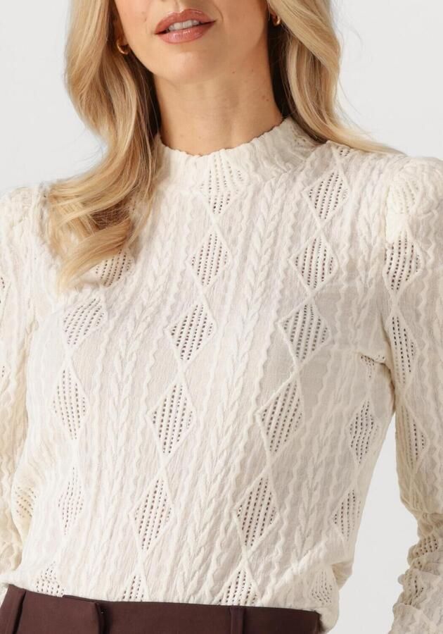 AAIKO Dames Tops & T-shirts Ivona Argyle Pes 133 Gebroken Wit