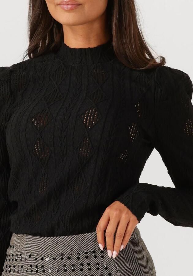 AAIKO Dames Tops & T-shirts Ivona Argyle Pes 133 Zwart