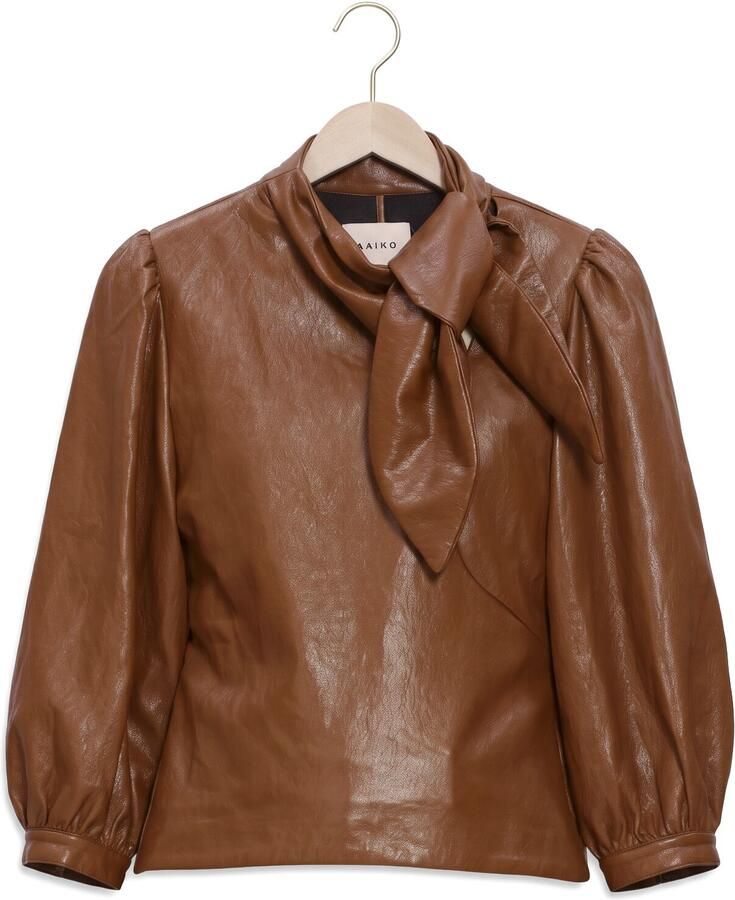 AAIKO Dames Tops & T-shirts Pemmy Pu 689 Top Cognac - Foto 2