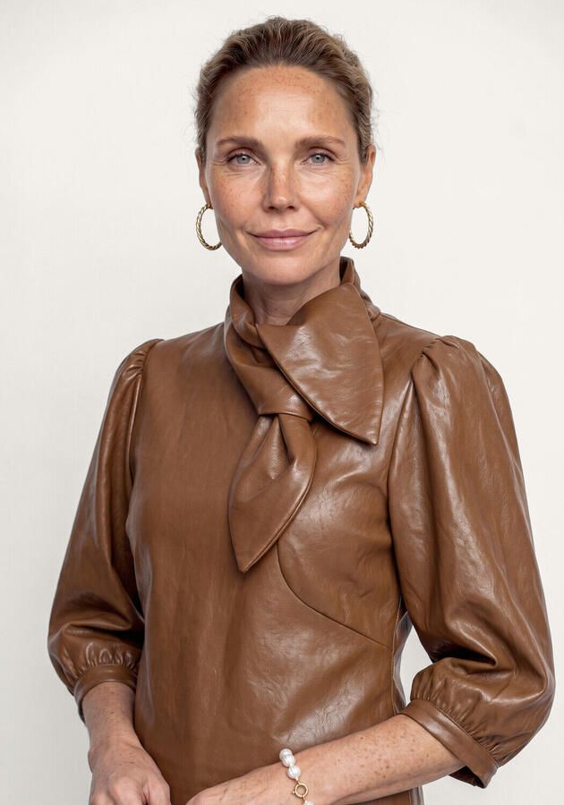 AAIKO Dames Tops & T-shirts Pemmy Pu 689 Top Cognac - Foto 4