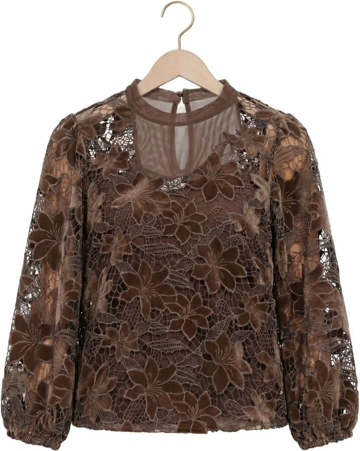 AAIKO Dames Tops & T-shirts Shaila Velvet Pes 500 Bruin - Foto 2