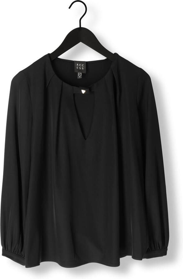 ACCESS Dames Blouses Blouse With Front V Opening Zwart - Foto 3
