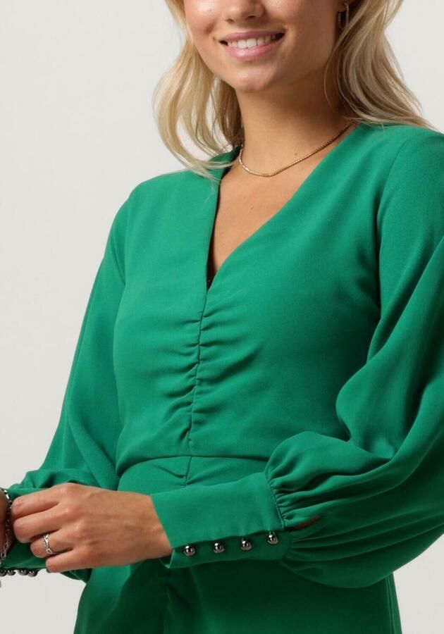 ACCESS Dames Jurken Ruched Dress With V Neckline Groen - Foto 2