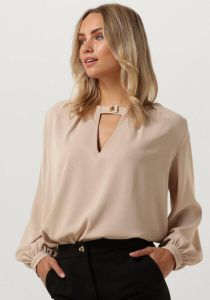 Access Beige Blouse With Front V Opening