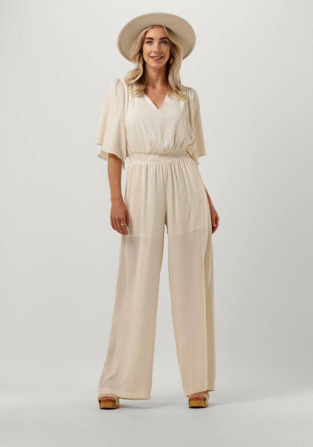 ACCESS Dames Jumpsuits Jumpsuit With Batwing Sleeves Creme