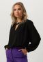 ACCESS Dames Blouses Blouse With Front V Opening Zwart - Thumbnail 1
