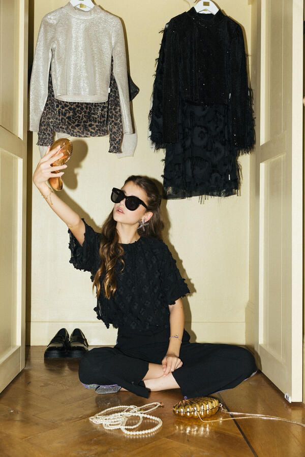 AI&KO Meisjes Tops & T-shirts Delany Flower Pes 508 G Zwart - Foto 2