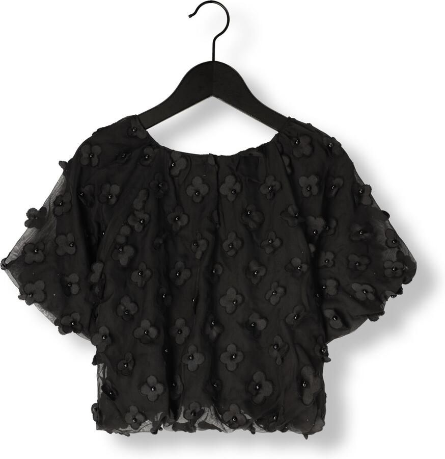 AI&KO Meisjes Tops & T-shirts Delany Flower Pes 508 G Zwart
