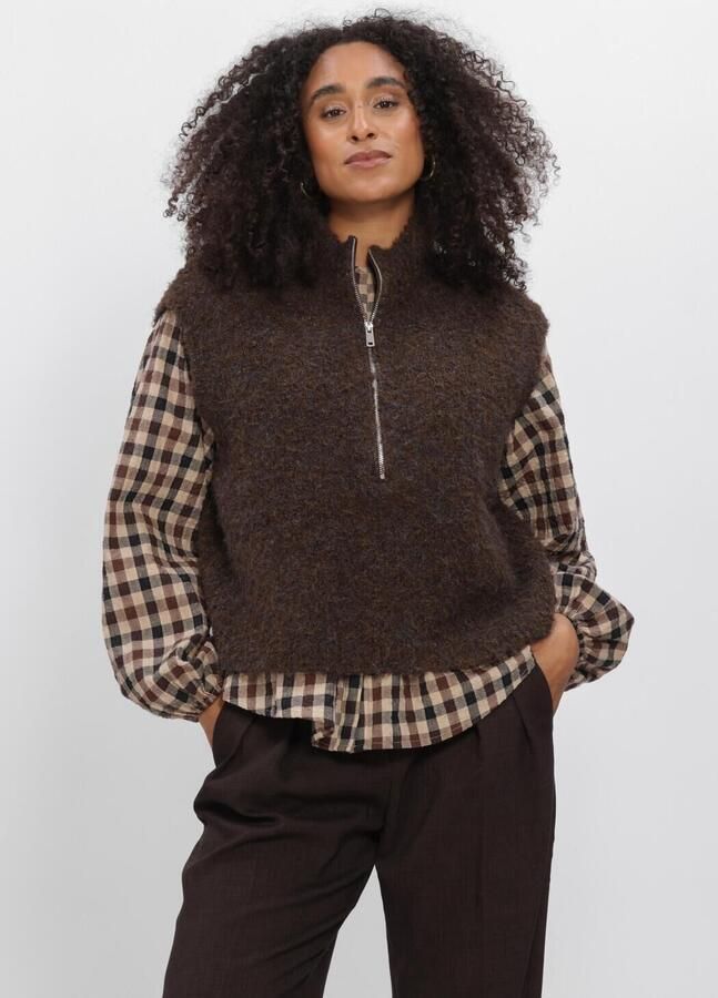 AIMEE THE LABEL Dames Blazers Loiraw6 Waistcoat Bruin