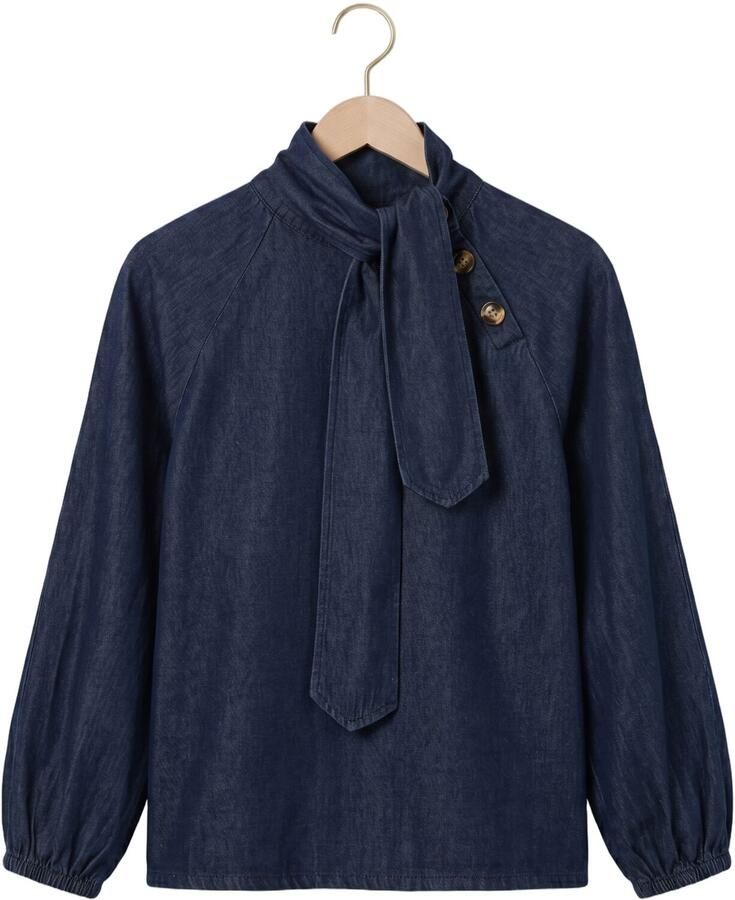 AIMEE THE LABEL Dames Blouses Jesperw6 Blouse Donkerblauw - Foto 2