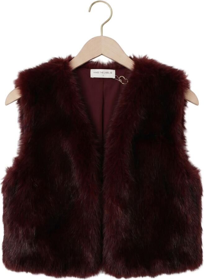 AIMEE THE LABEL Dames Jassen Islaw6 Fake Fur Waistcoat Bordeaux - Foto 2