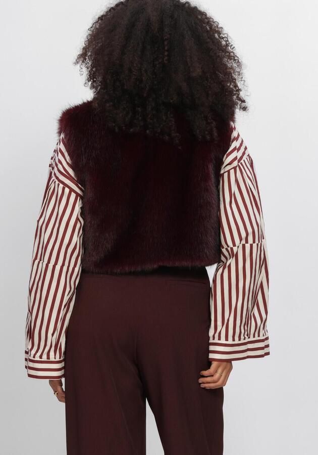 AIMEE THE LABEL Dames Jassen Islaw6 Fake Fur Waistcoat Bordeaux - Foto 3