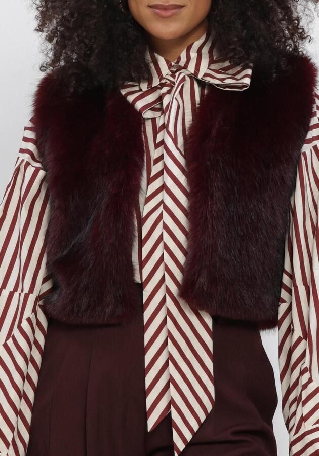 AIMEE THE LABEL Dames Jassen Islaw6 Fake Fur Waistcoat Bordeaux - Foto 4