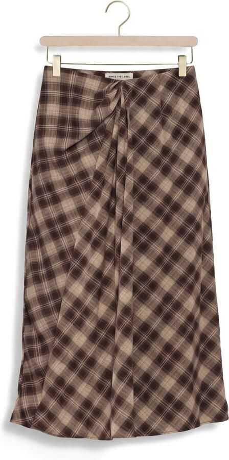 AIMEE THE LABEL Dames Rokken Havanaw6 Check Skirt Bruin - Foto 4