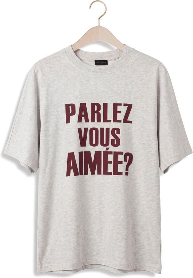 AIMEE THE LABEL Dames Tops & T-shirts Elaraw6 Shirt Lichtgrijs - Foto 4