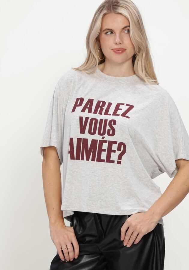 AIMEE THE LABEL Dames Tops & T-shirts Elaraw6 Shirt Lichtgrijs - Foto 3