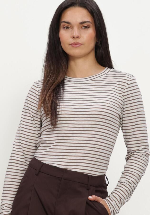 AIMEE THE LABEL Dames Tops & T-shirts Zenolucaw6 Striped Ls Zand - Foto 3