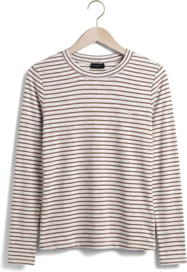 AIMEE THE LABEL Dames Tops & T-shirts Zenolucaw6 Striped Ls Zand - Foto 4