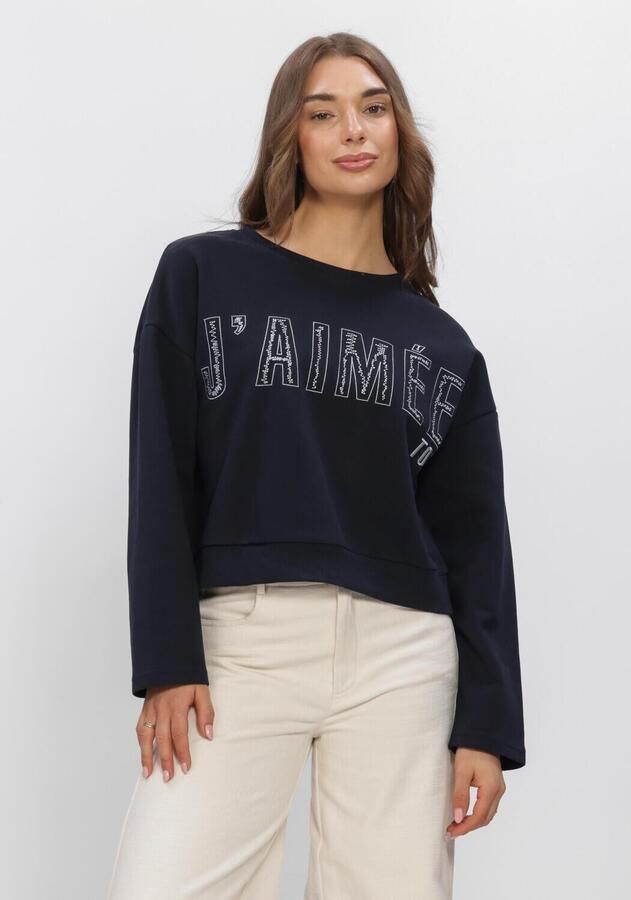AIMEE THE LABEL Dames Truien & Vesten Elanss6 Sweater With Embroidery Donkerblauw