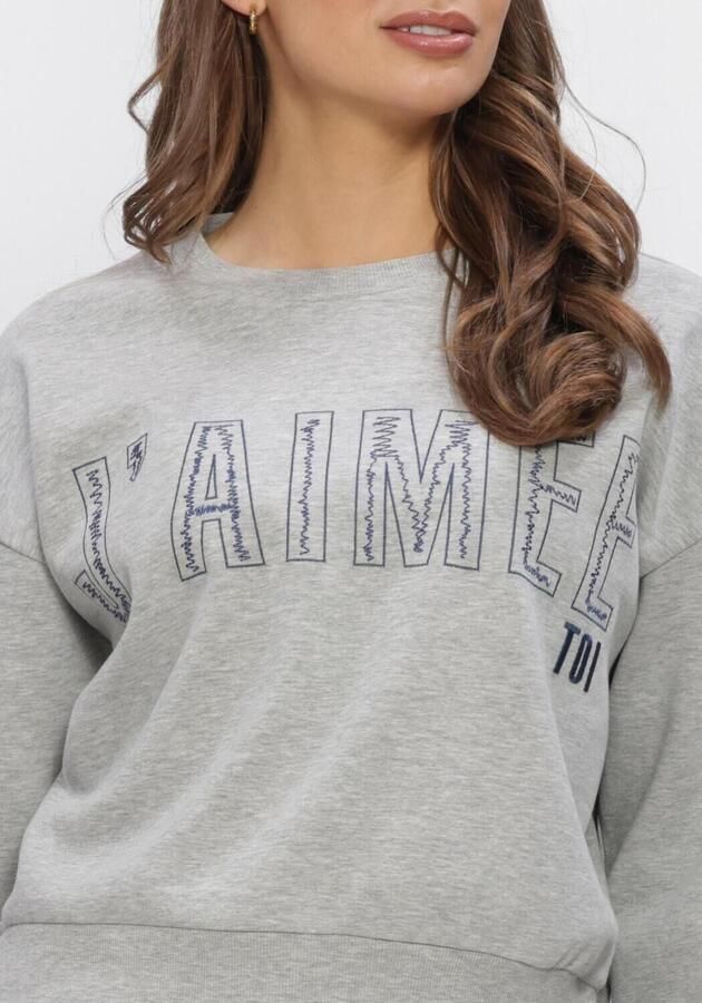 AIMEE THE LABEL Dames Truien & Vesten Elanss6 Sweater With Embroidery Grijs - Foto 4
