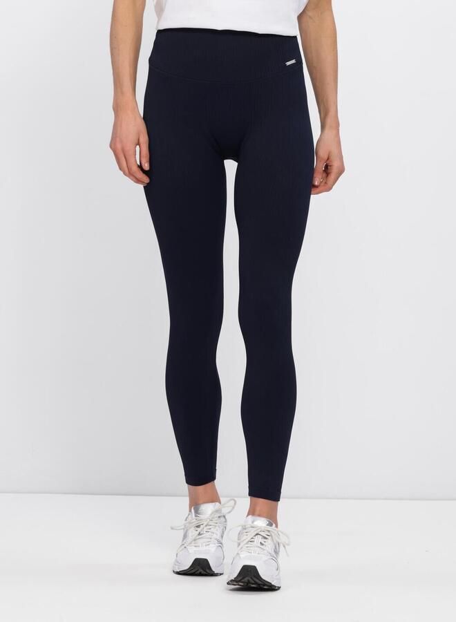 AIM'N Dames Broeken Ribbed Seamless Tights Donkerblauw