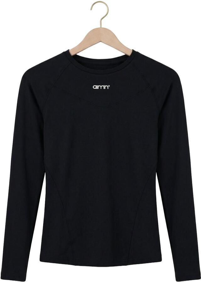 AIM'N Dames Tops & T-shirts Black Soft Basic Long Sleeve Zwart - Foto 2