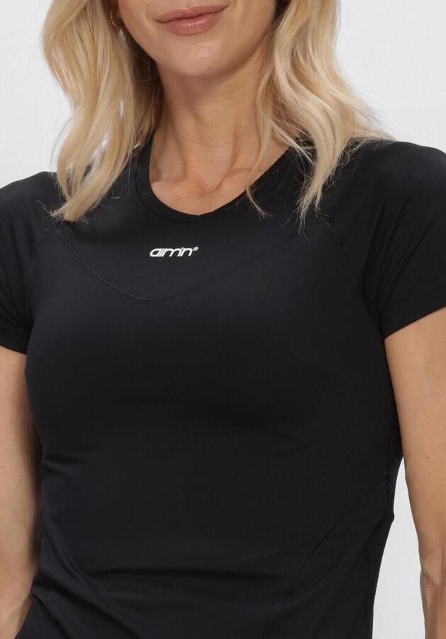 AIM'N Dames Tops & T-shirts Black Soft Basic Short Sleeve Zwart - Foto 4