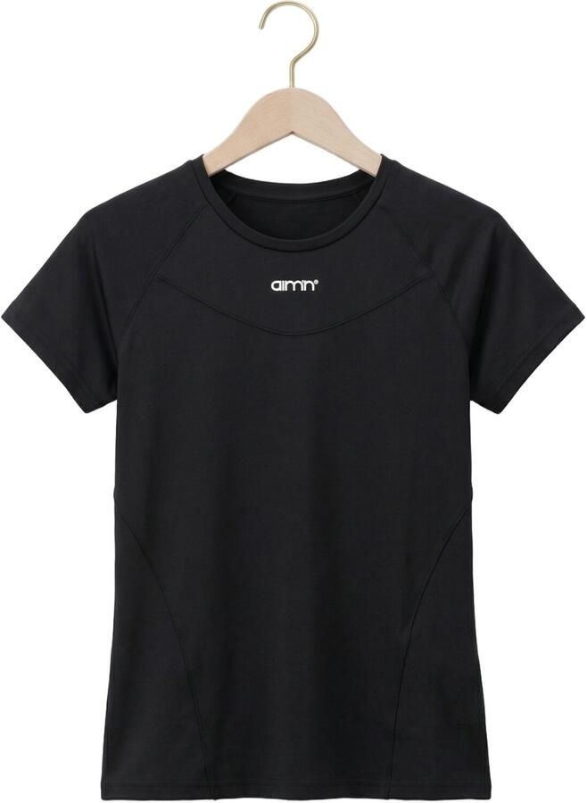 AIM'N Dames Tops & T-shirts Black Soft Basic Short Sleeve Zwart - Foto 2