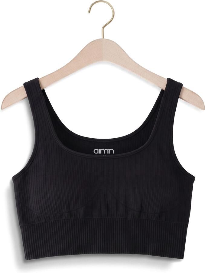 AIM'N Dames Tops & T-shirts Ribbed Seamless Bra Zwart - Foto 2