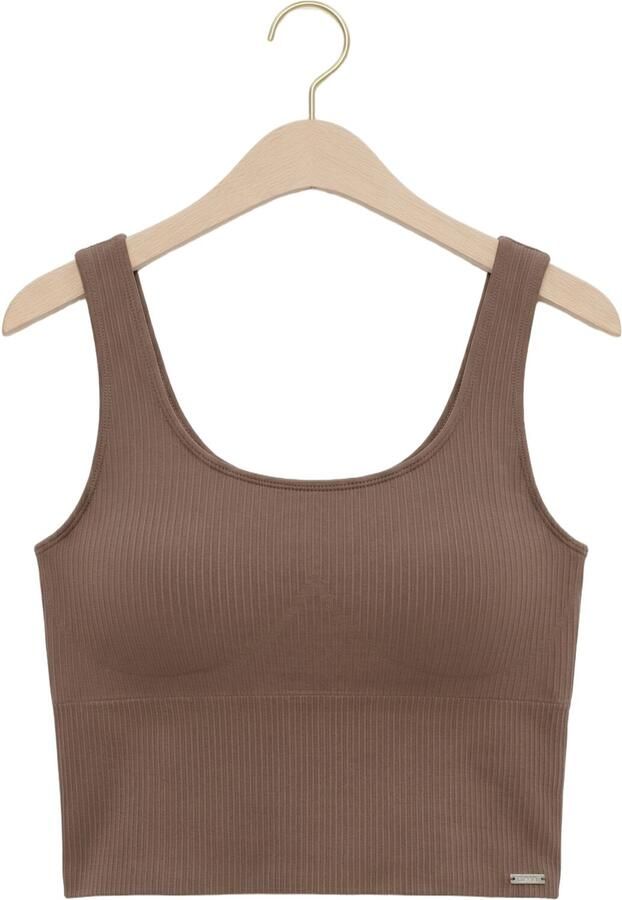 AIM'N Dames Tops & T-shirts Ribbed Seamless Shaping Bralette Bruin - Foto 4