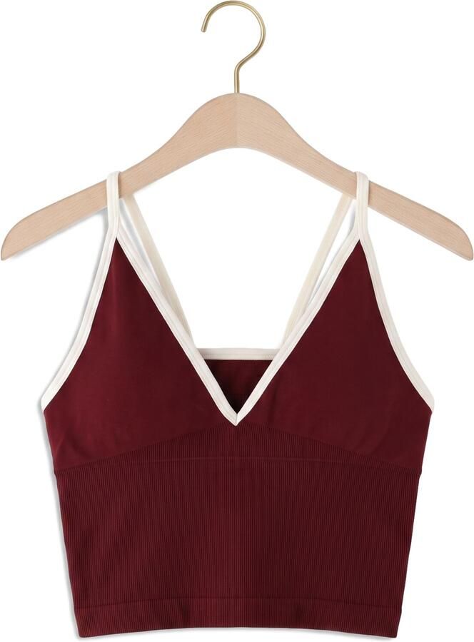 AIM'N Dames Tops & T-shirts Shape Seamless Cross Back Bralette Bordeaux - Foto 2