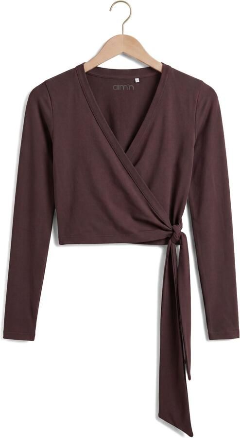 AIM'N Dames Truien & Vesten Shape Seamless Wrap Long Sleeve Bruin - Foto 4