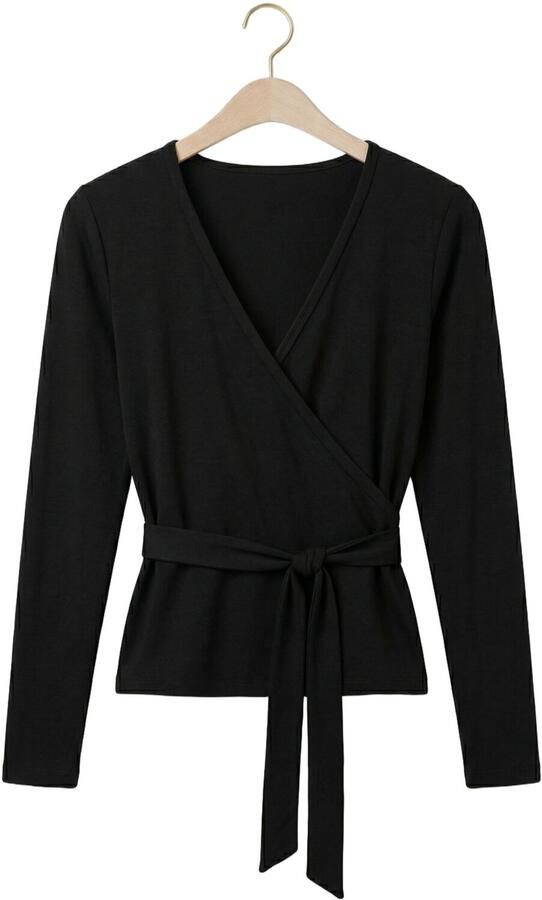 AIM'N Dames Truien & Vesten Shape Seamless Wrap Long Sleeve Zwart - Foto 4