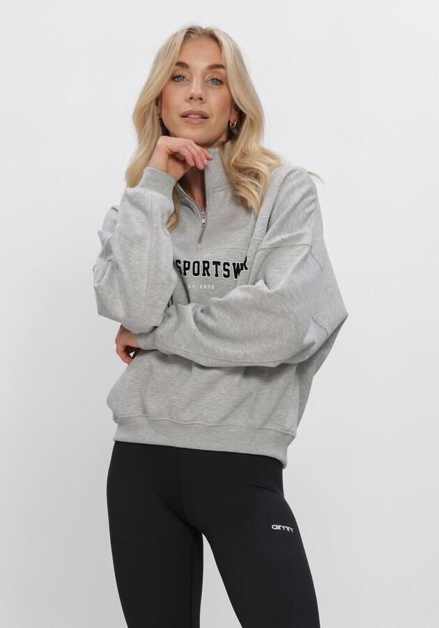Aim'n Varsity Sweat Half Zip women Hoodies & Sweaters grijs Maat L Kleding