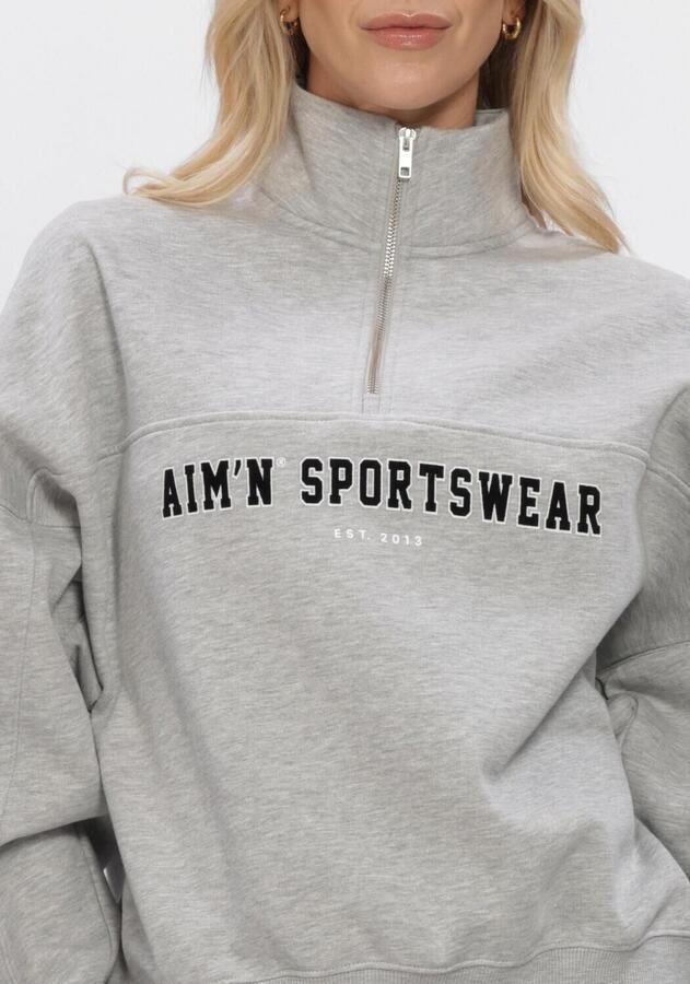 Aim'n Varsity Sweat Half Zip women Hoodies & Sweaters grijs Maat L Kleding - Foto 2